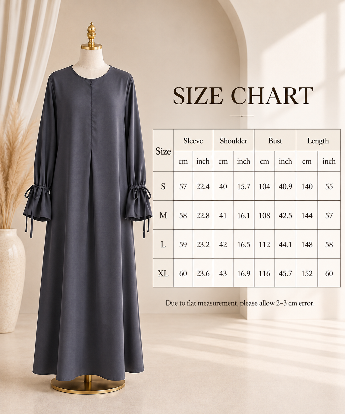 Liyana Tie-Sleeve Abaya